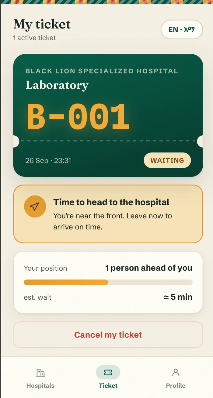 Hospital queue mobile application