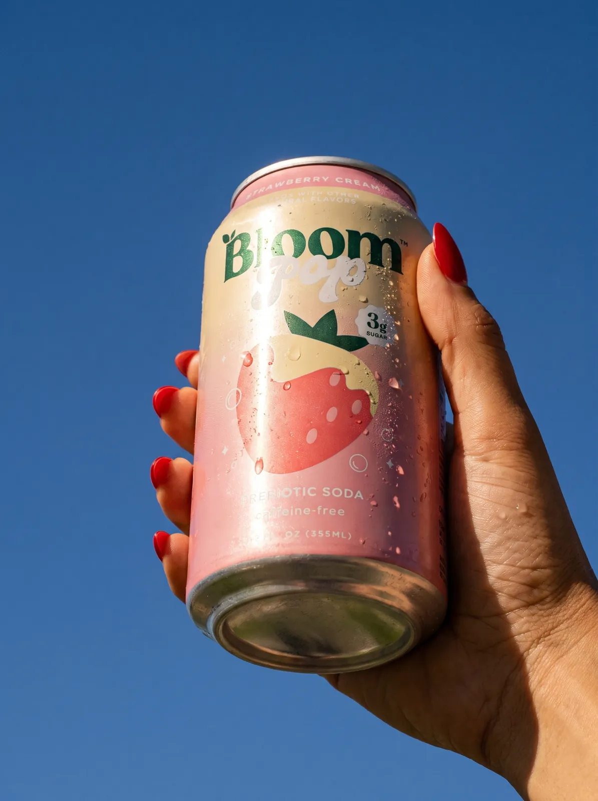Bloom Pop — A sunny launch campaign for a prebiotic strawberry soda