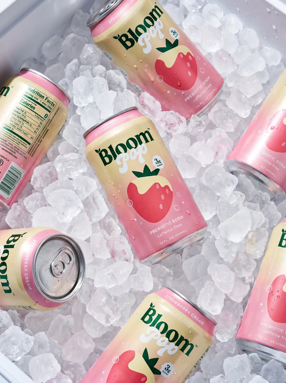 Bloom Pop — A sunny launch campaign for a prebiotic strawberry soda