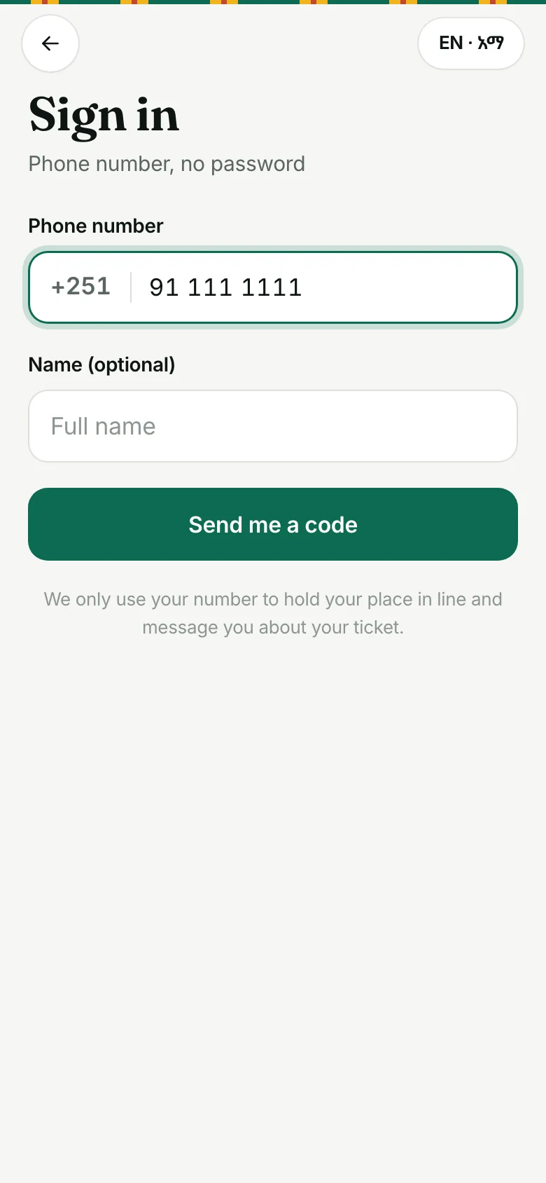 Anmeldung per Telefon
