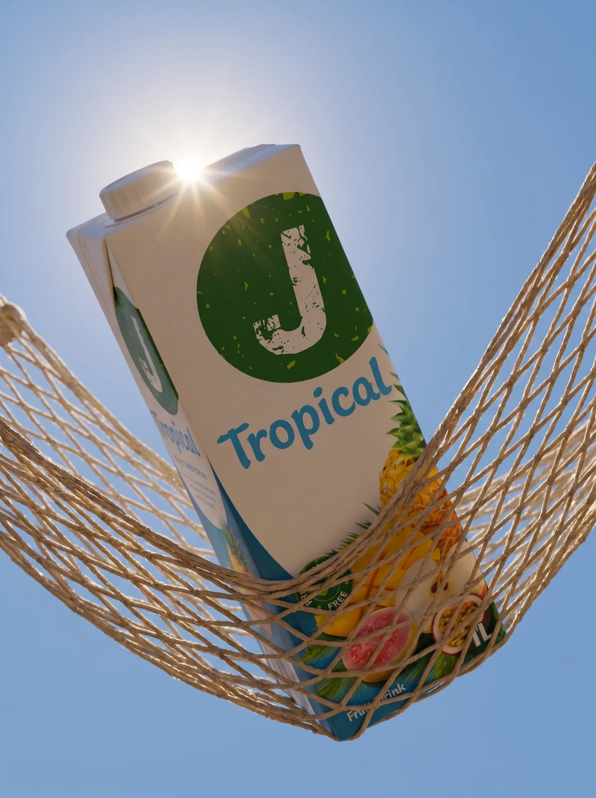 J Tropical — A fruit drink shown in its natural habitat