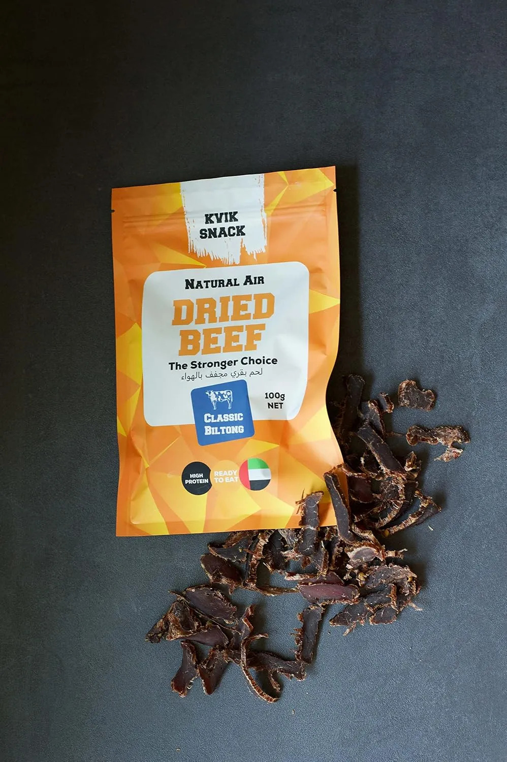 Kvik Snack — Campaign visuals for a natural air-dried beef snack