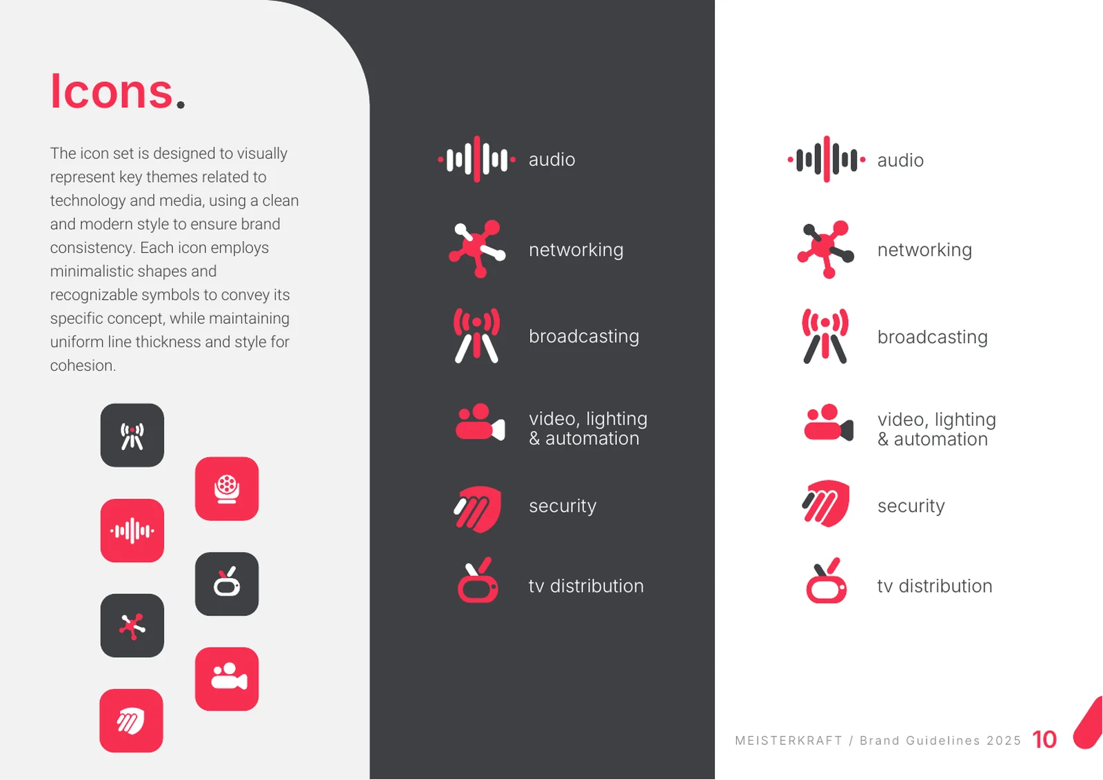 Charte graphique : les six icônes d’expertise et leurs versions en icône d’application