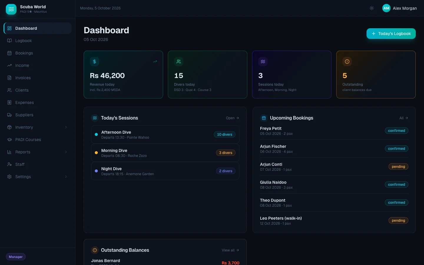 Before: the first release’s dark dashboard with coloured tiles