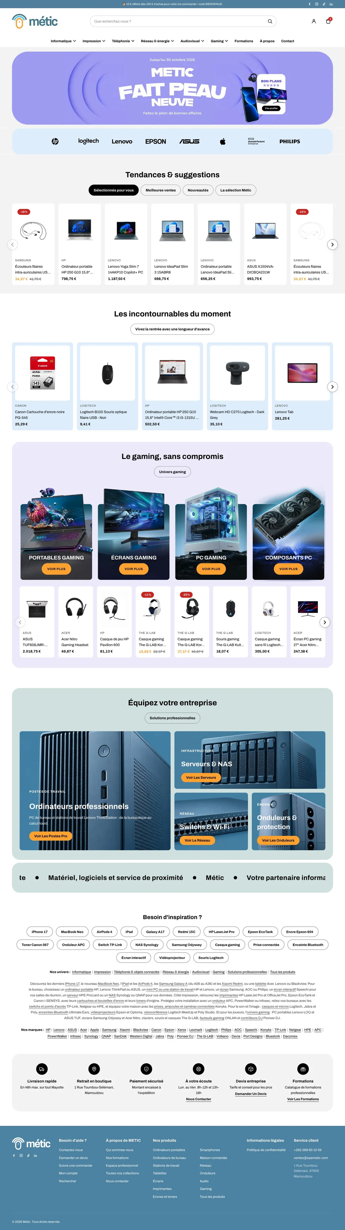 Boutique en ligne Métic